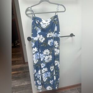 Abercrombie & Fitch Blue Floral Midi Dress